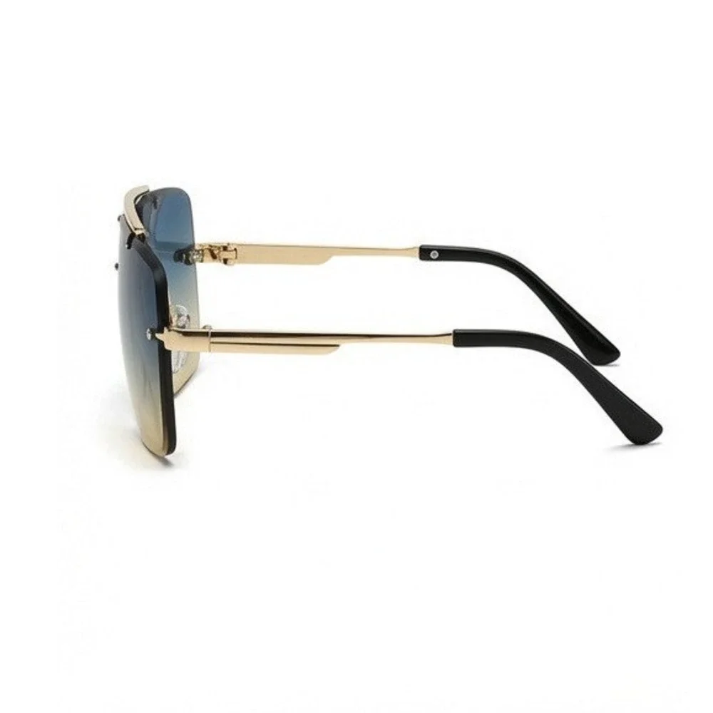 Fashion Square Pilot Sunglasses Designer Mens Driving Outdoor Rimless Shades New